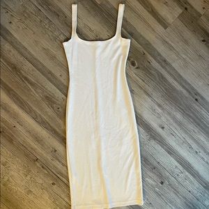 American Apparel fitted tank midi dress size medium in white